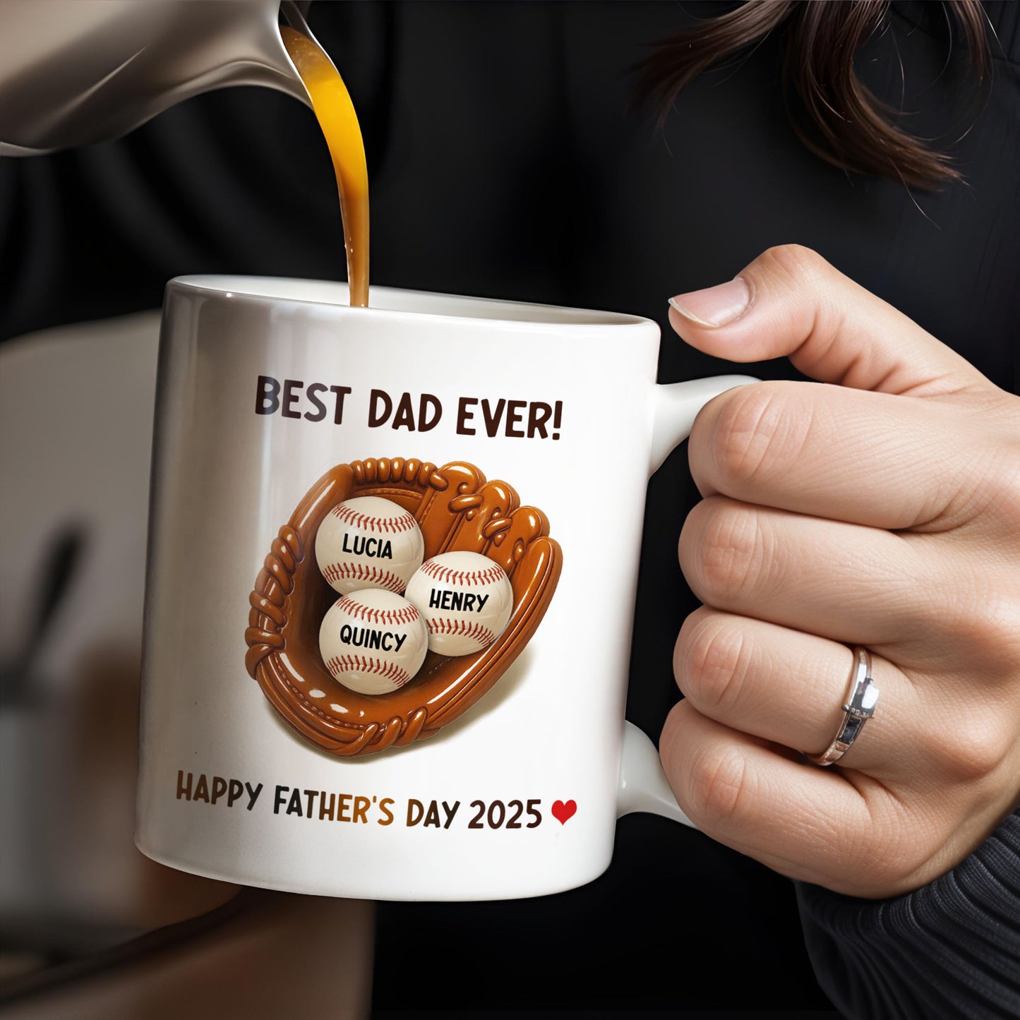 Best Dad Ever, Baseball Glove And Baseball