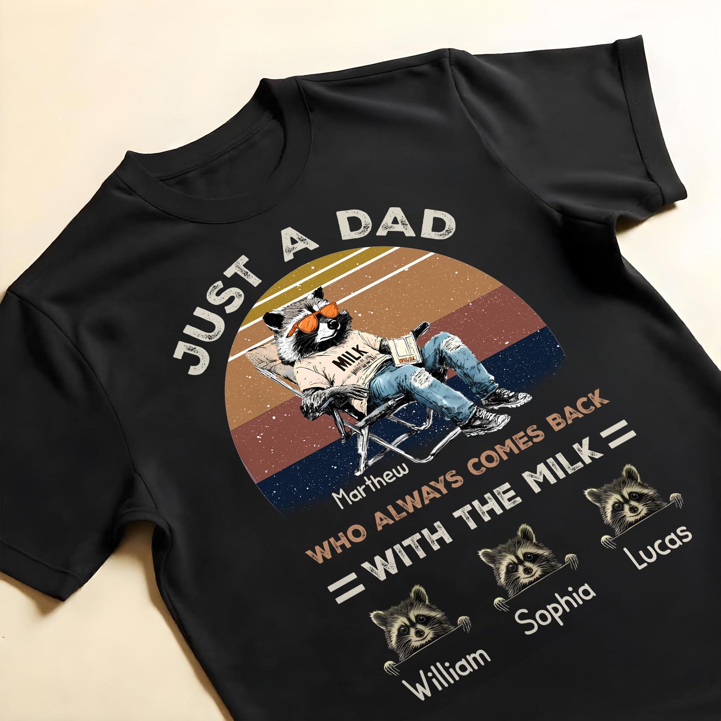 Just A Dad Who Always Comes Back With The Milk, Raccoon And Milk Carton