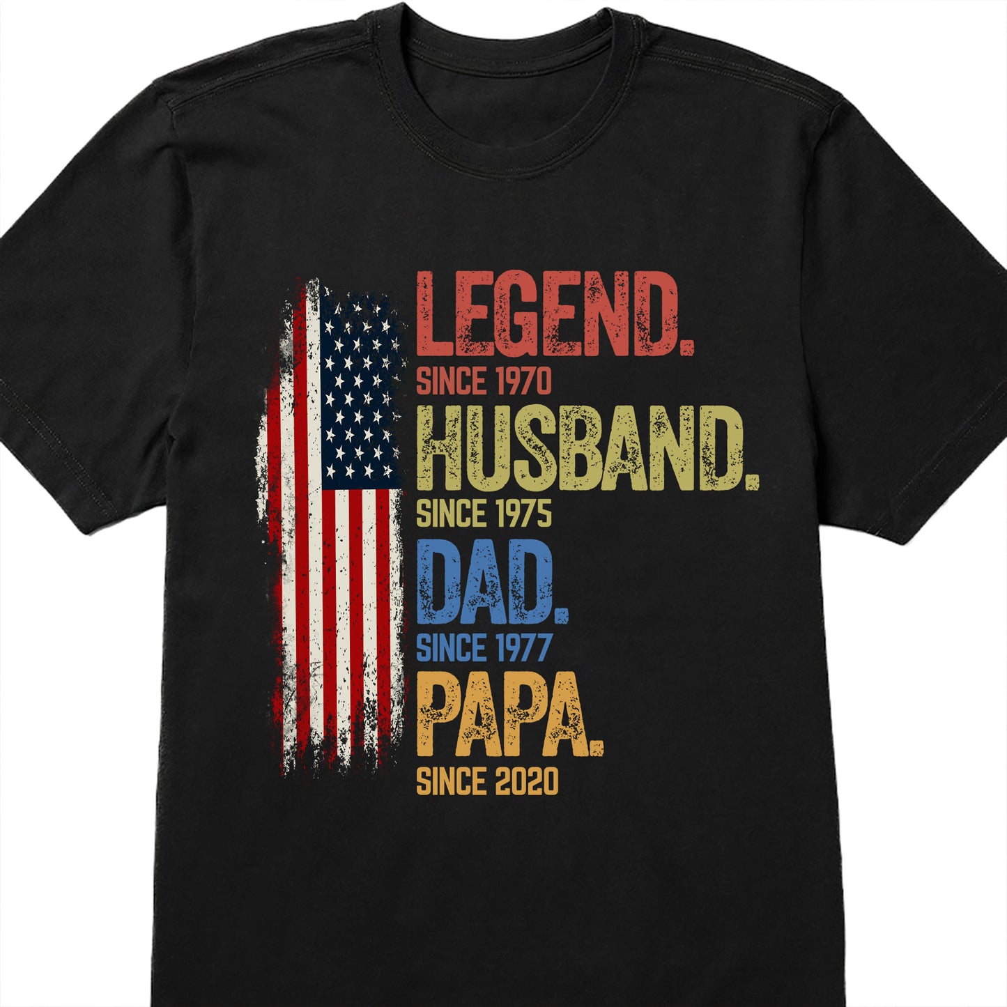 Legend Husband, Dad, Papa T-shirt With American Flag