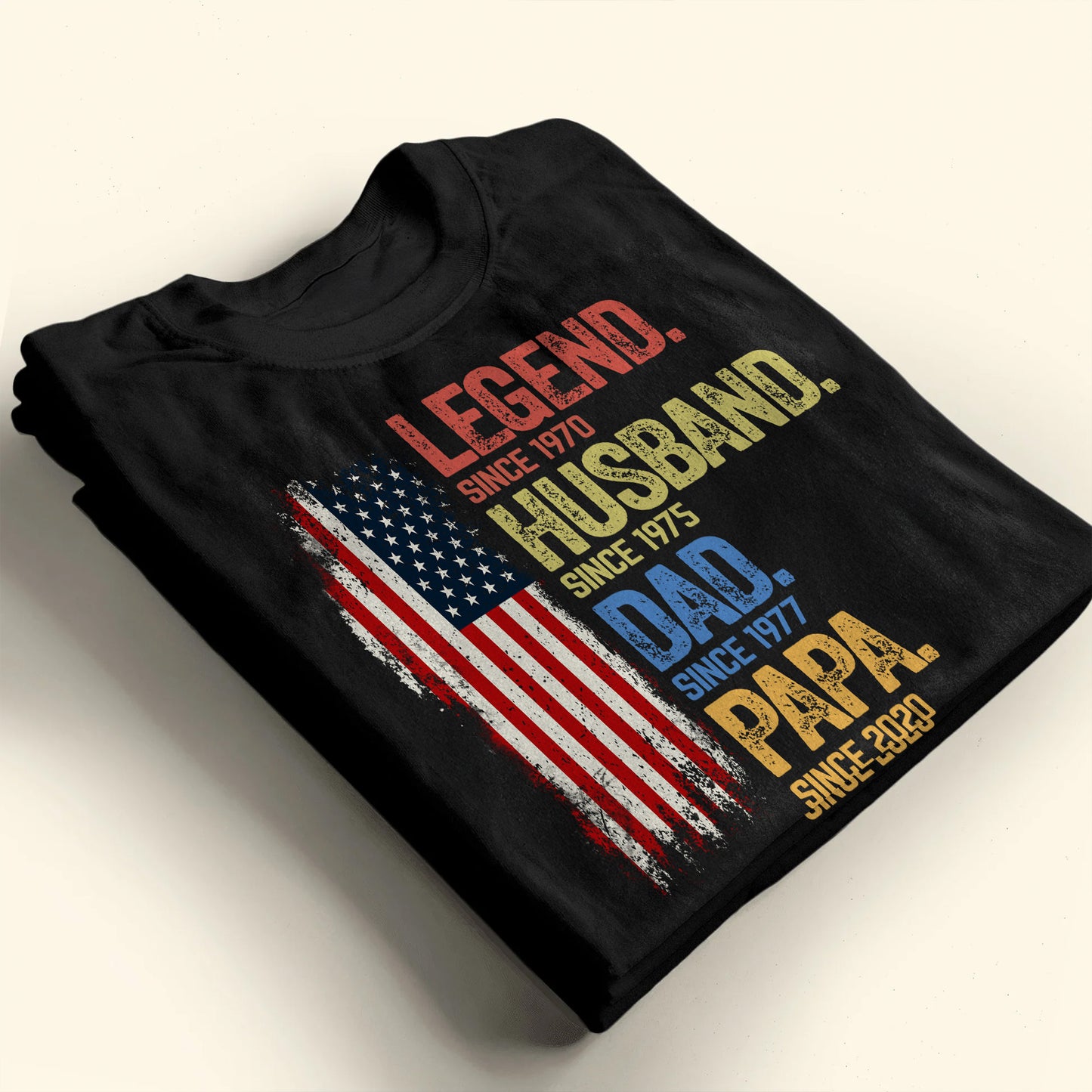 Legend Husband, Dad, Papa T-shirt With American Flag