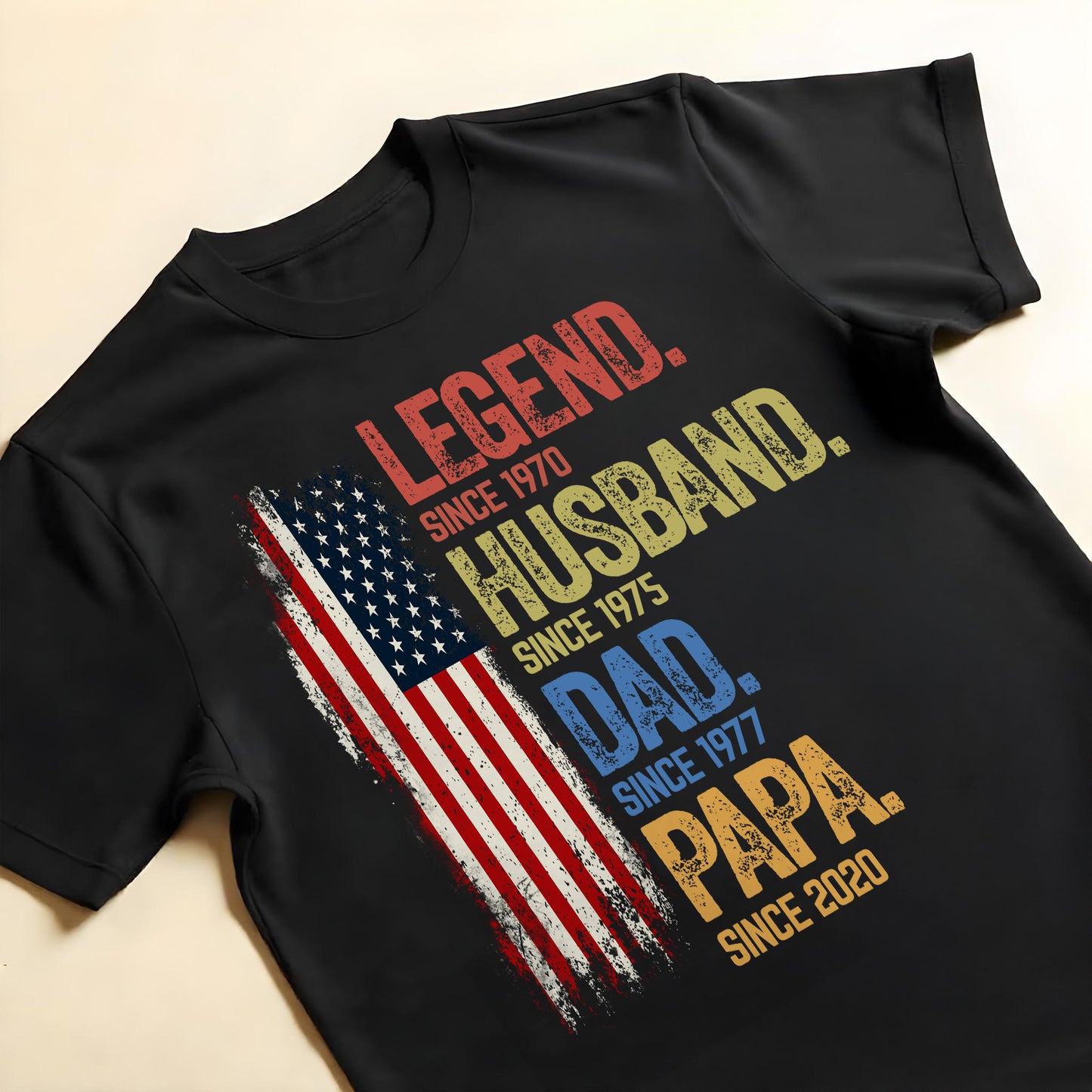 Legend Husband, Dad, Papa T-shirt With American Flag