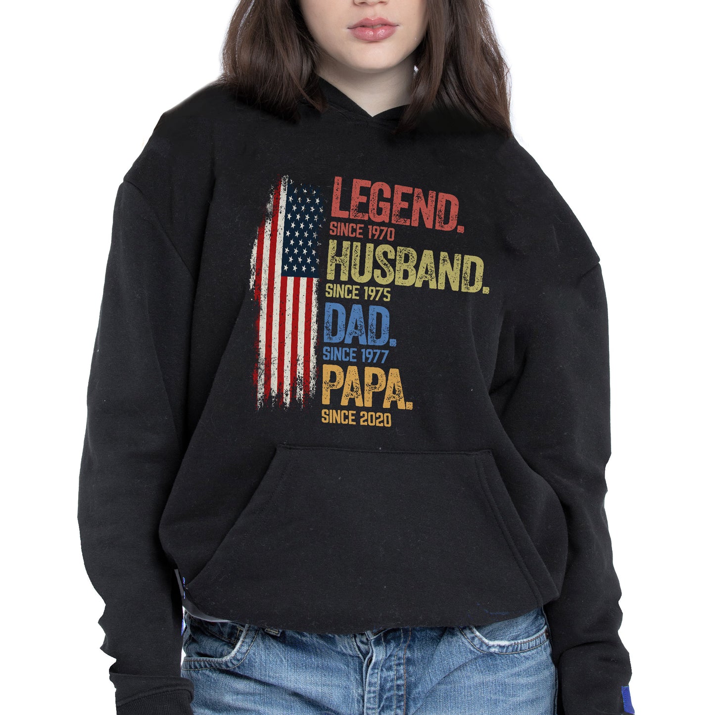 Legend Husband, Dad, Papa T-shirt With American Flag