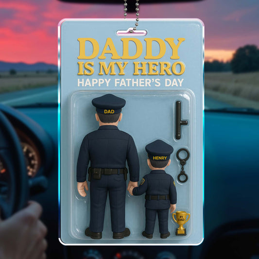 Daddy Is My Hero, Happy Father's Day, Police Uniforms and Trophy