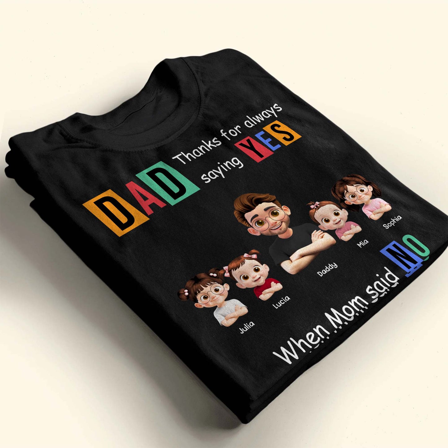 DAD Thanks For Always Saying YES When Mom Said NO, Family Characters
