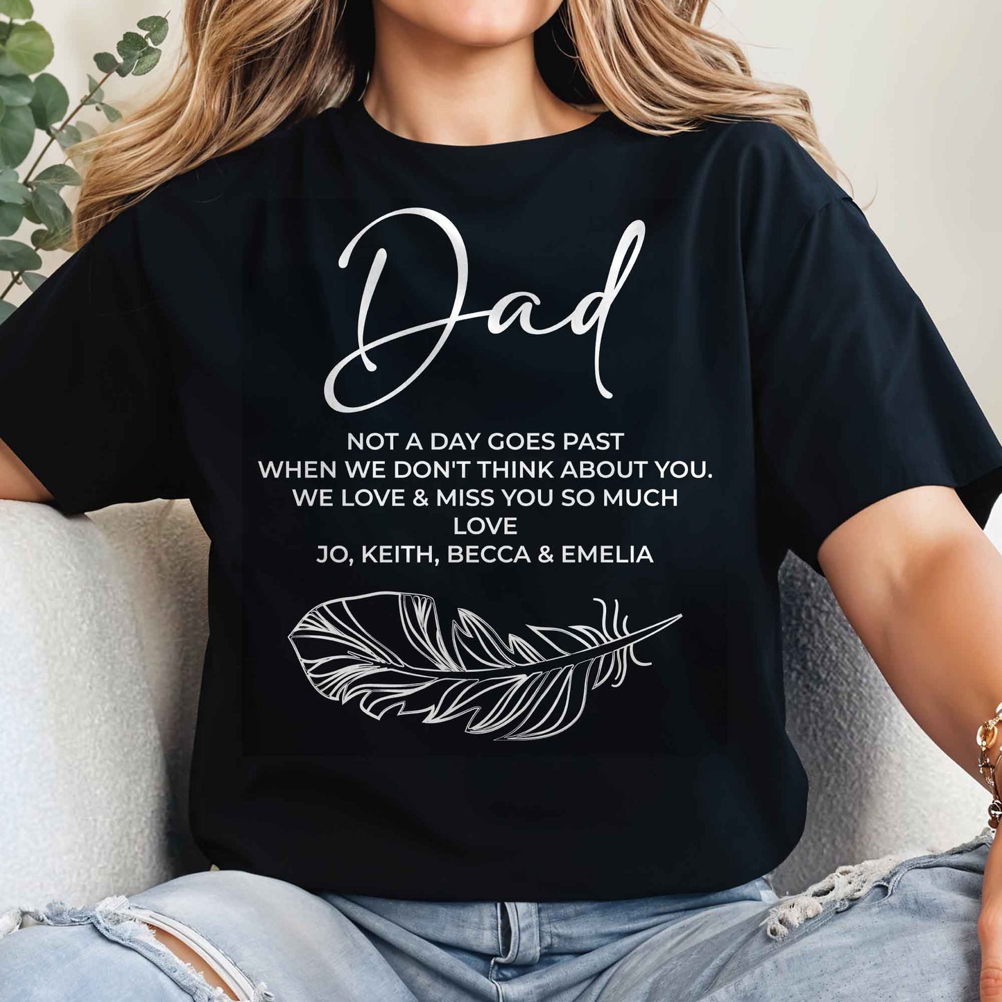Dad, Not A Day Goes Past When We Don't Think About You, Feather