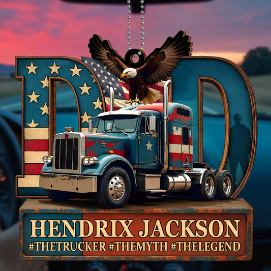 #TheTrucker #TheMyth #TheLegend, Truck, Eagle and American Flag