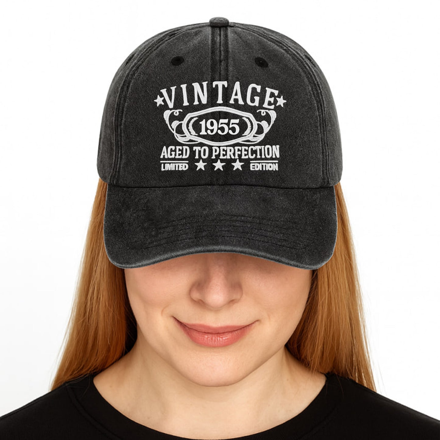 Vintage Aged To Perfection Limited Edition - Personalized Custom Washed Denim Cap - DAD118_WDCAP