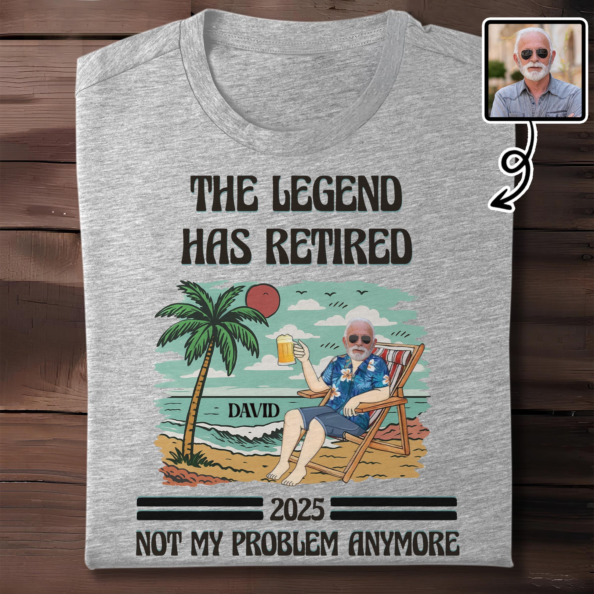 The Legend Has Retired Not My Problem Anymore, Palm Tree, Beach, Beer