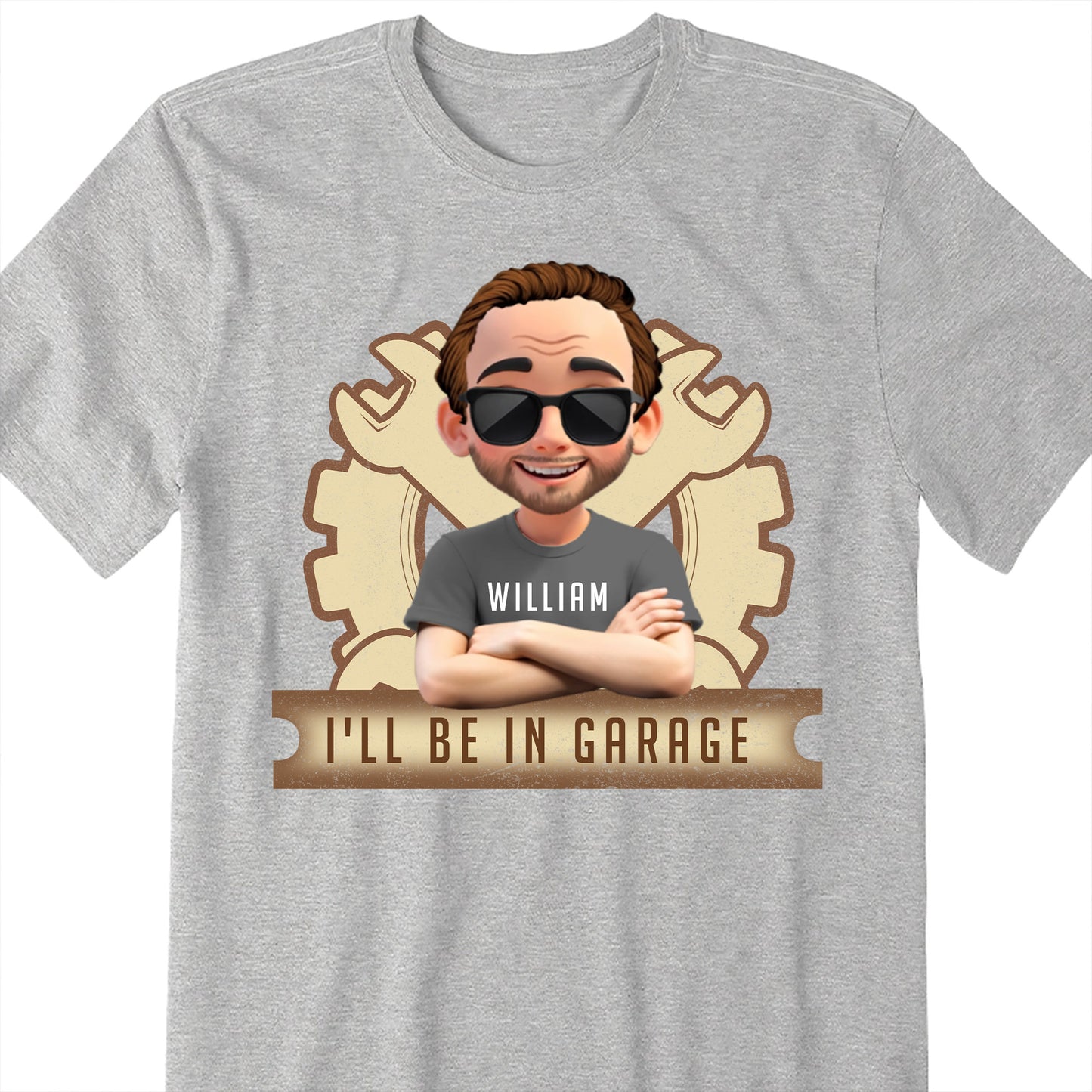 I'll Be In Garage, Gear and Sunglasses Design