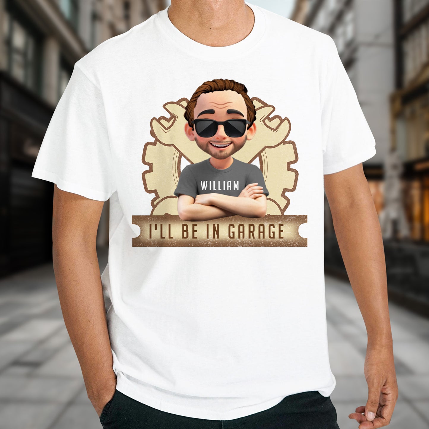 I'll Be In Garage, Gear and Sunglasses Design