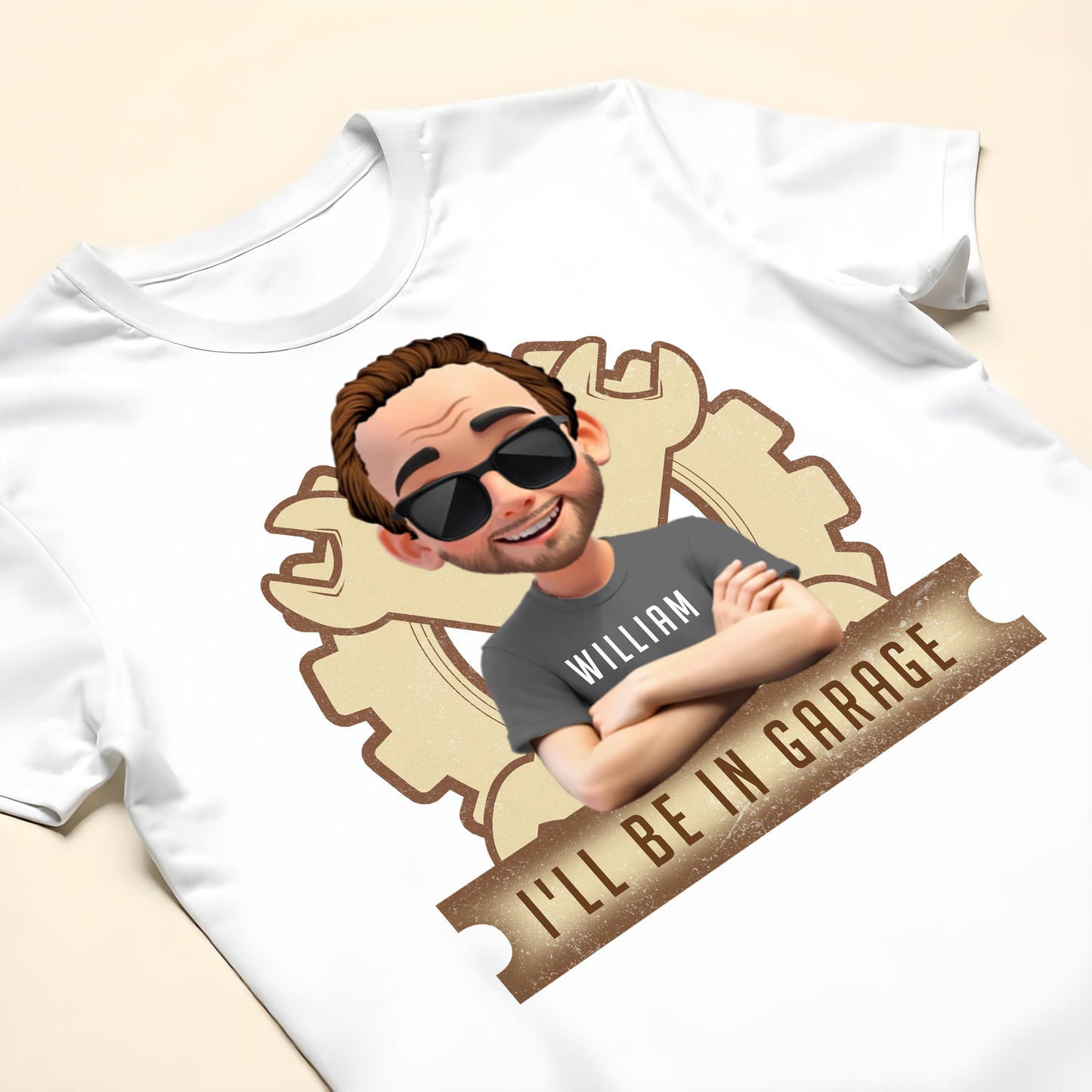 I'll Be In Garage, Gear and Sunglasses Design