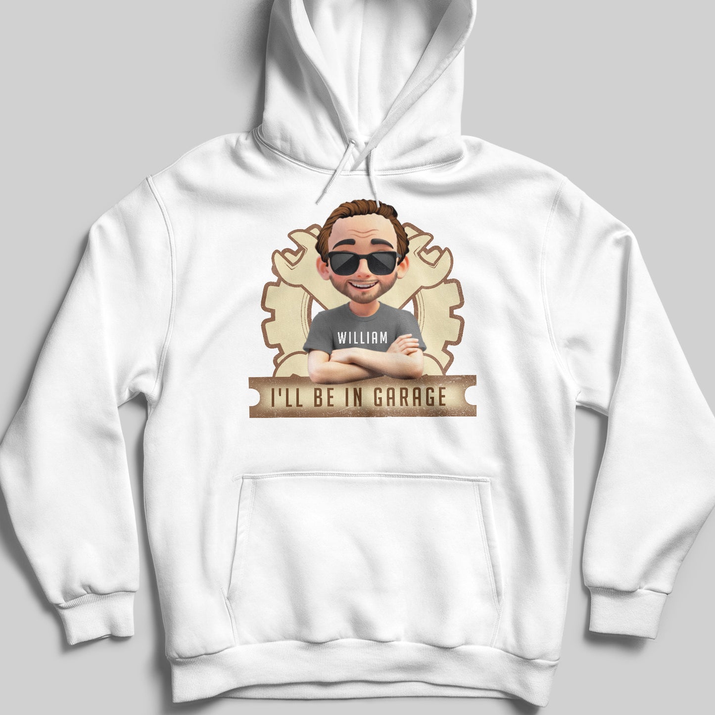 I'll Be In Garage, Gear and Sunglasses Design