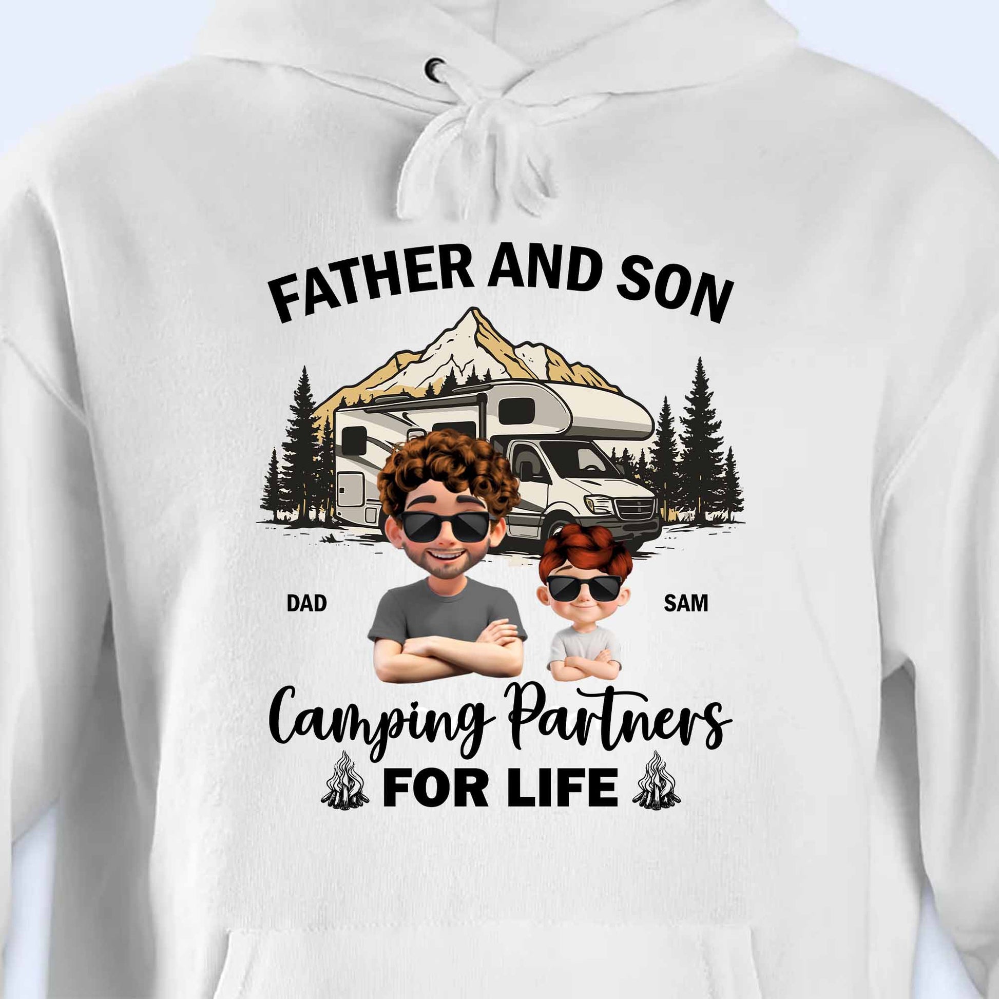 Father And Son Camping Partners For Life, Mountain and RV