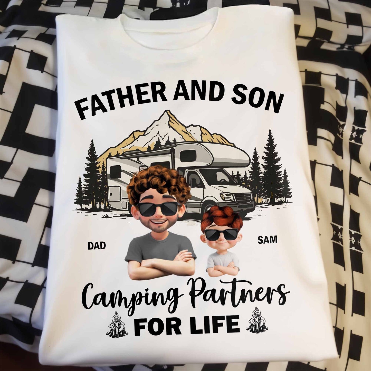 Father And Son Camping Partners For Life, Mountain and RV