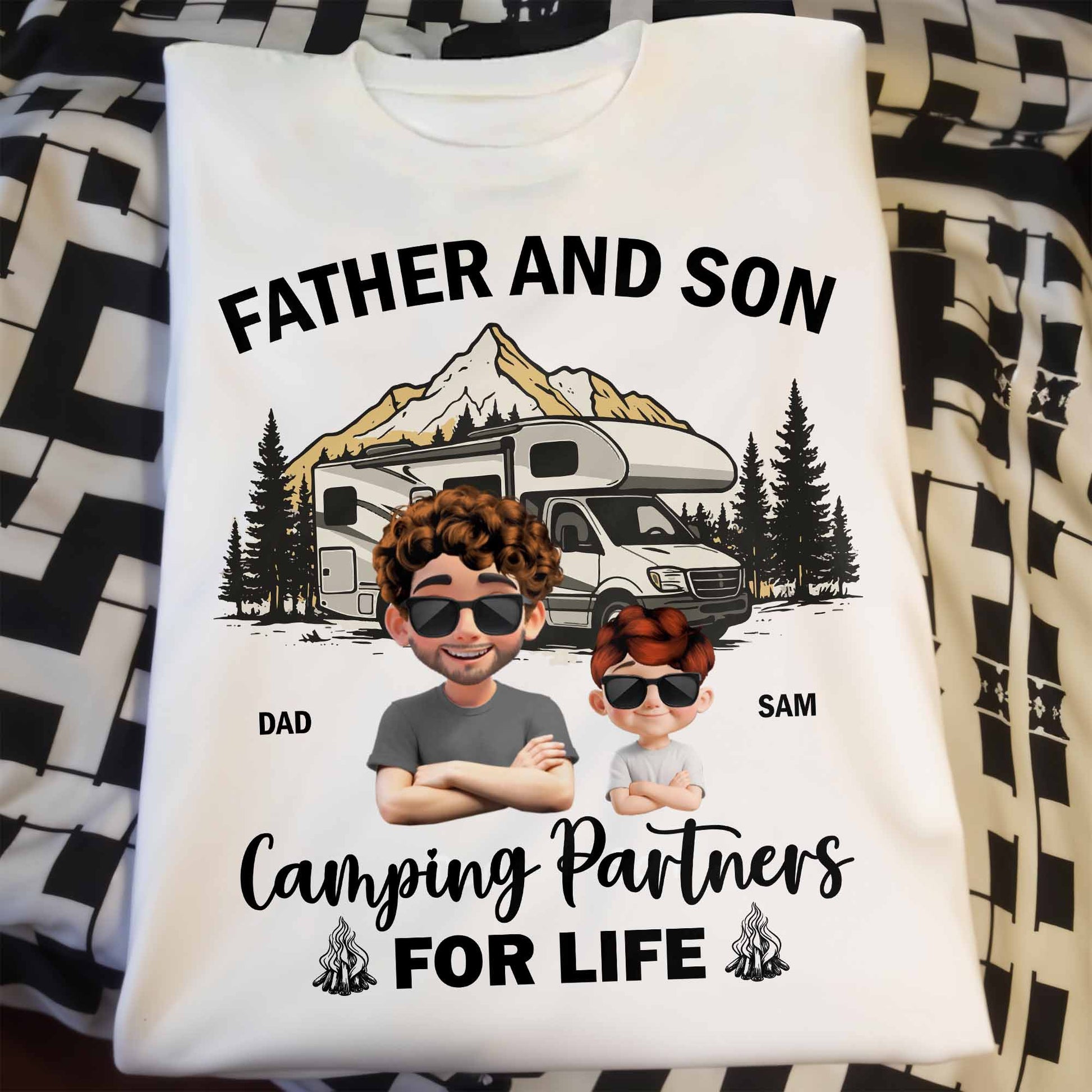 Father And Son Camping Partners For Life, Mountain and RV