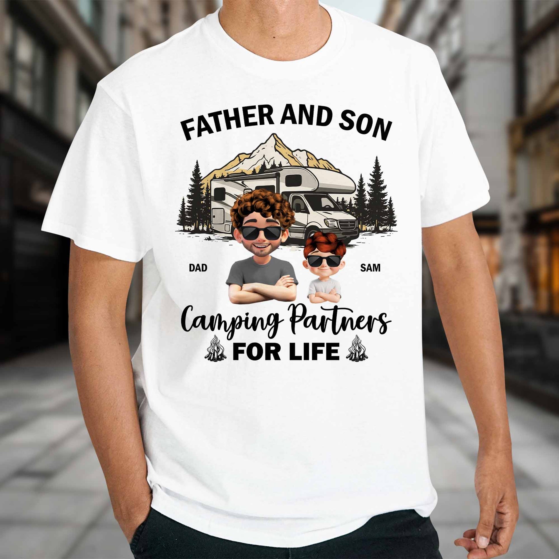 Father And Son Camping Partners For Life, Mountain and RV