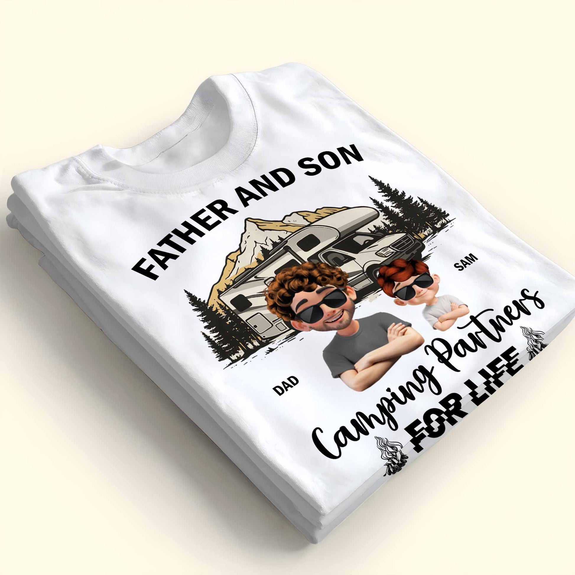 Father And Son Camping Partners For Life, Mountain and RV