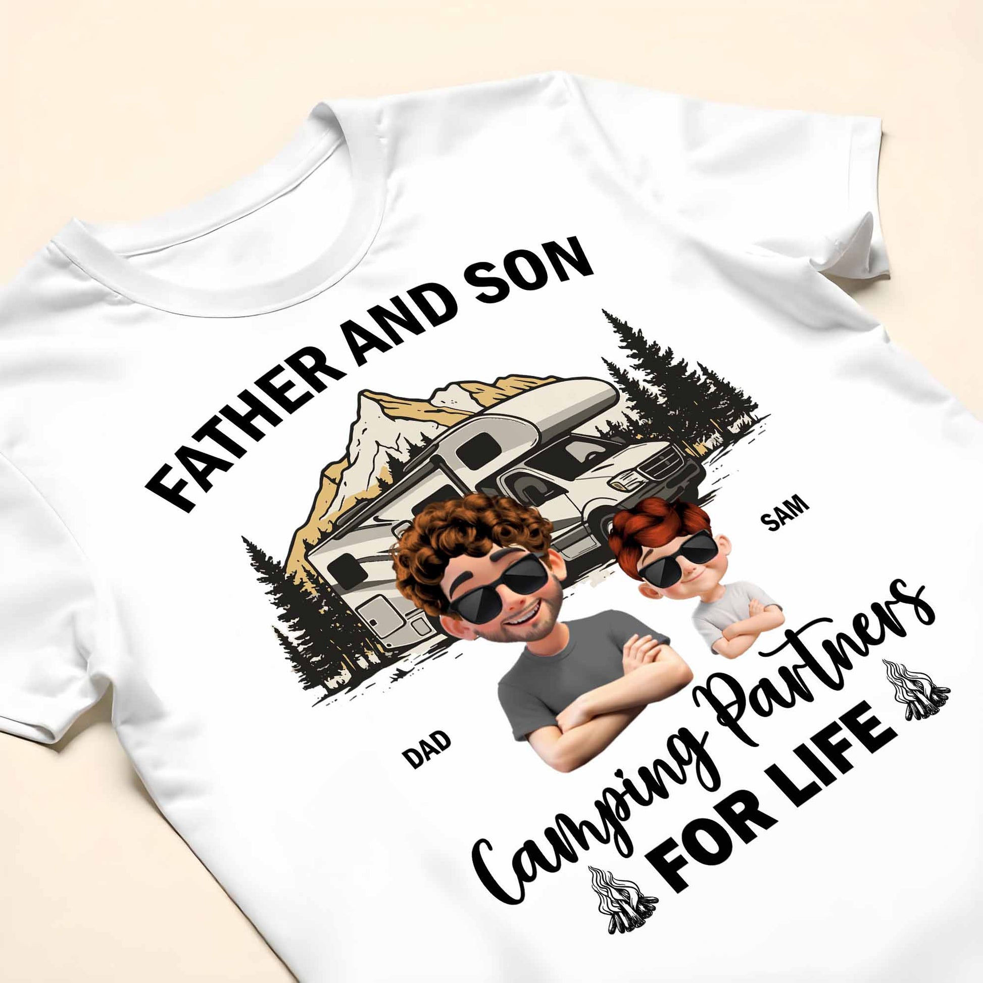 Father And Son Camping Partners For Life, Mountain and RV