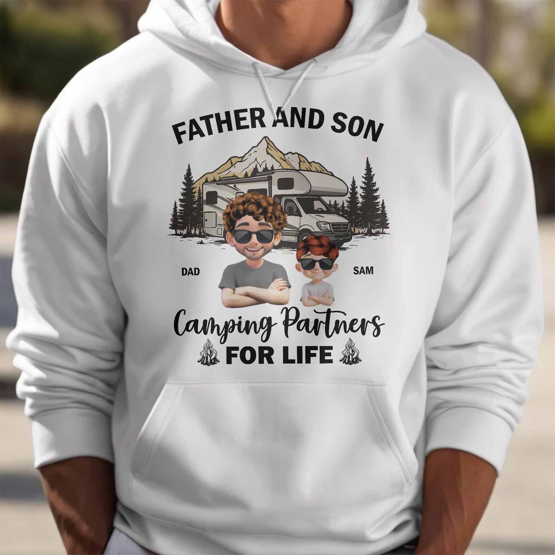 Father And Son Camping Partners For Life, Mountain and RV