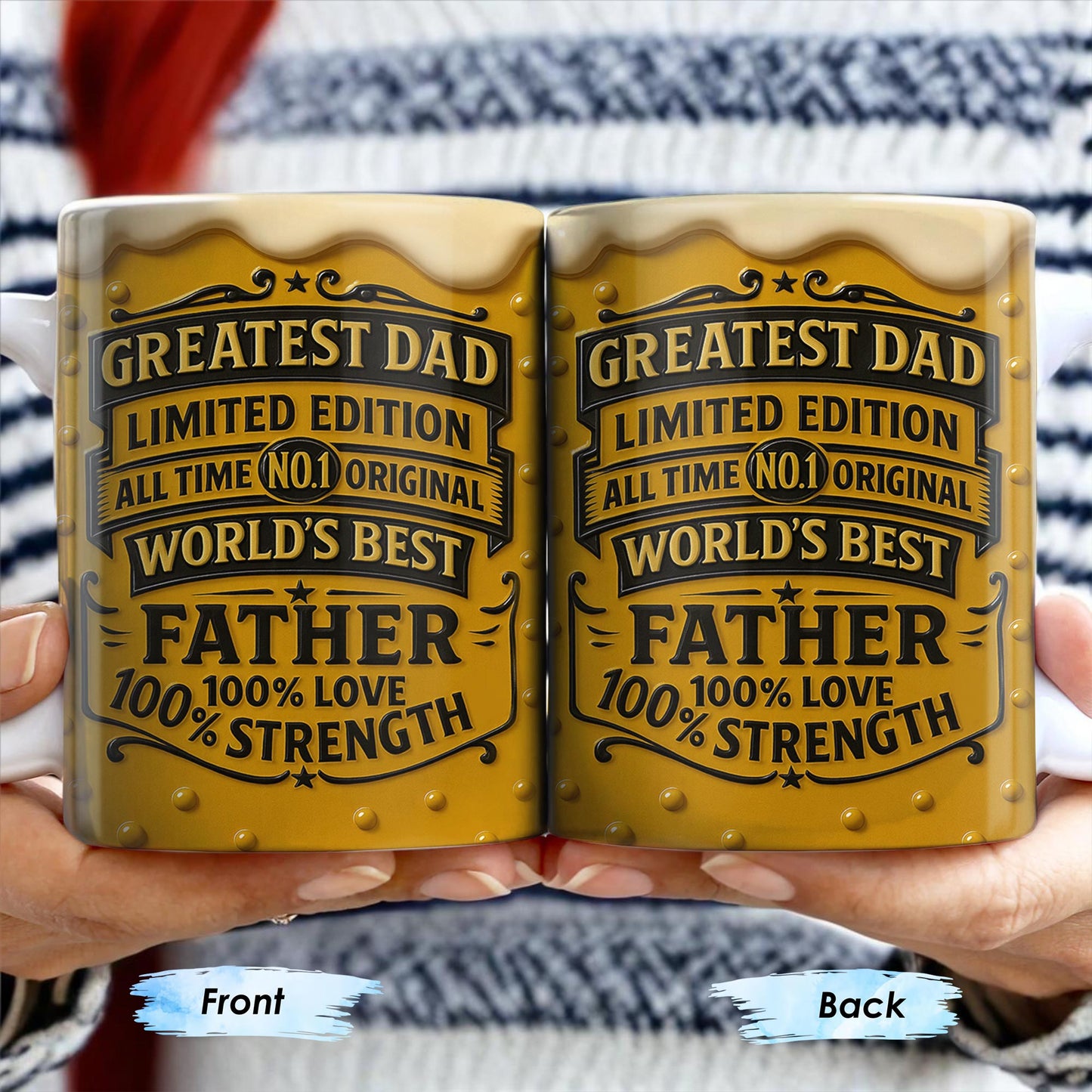 Greatest Dad, Limited Edition, All Time No.1 Original, World's Best Father, Beer Mug Design - Personalized Custom Coffee Mug - DAD129_MG
