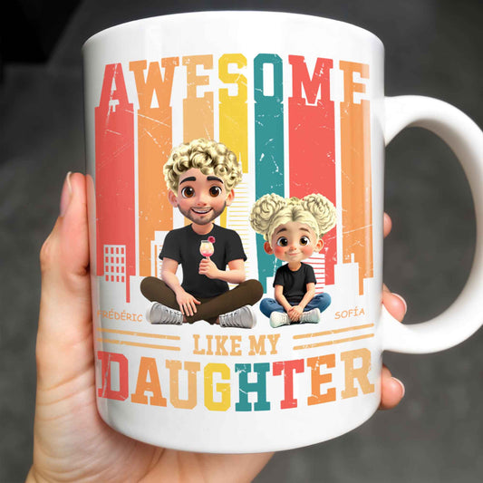 Awesome Like My Daughter, Cartoon Characters And City Skyline