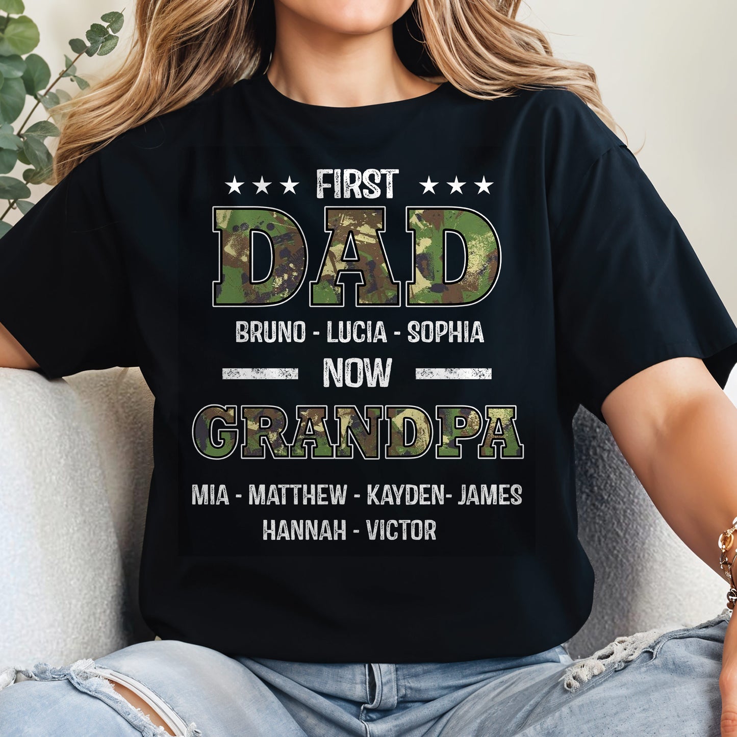 First Dad Now Grandpa, Stars and Text