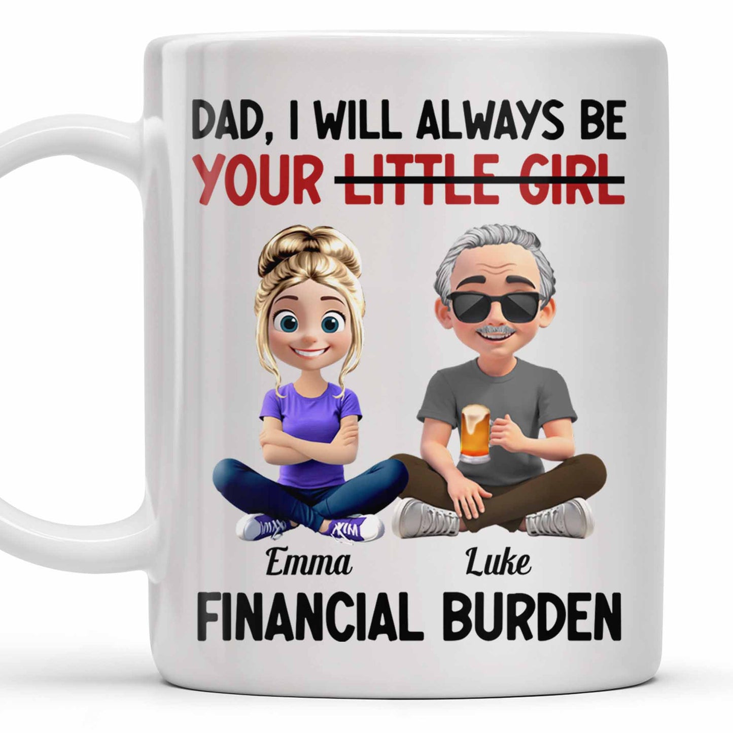 Dad, I Will Always Be Your Little Girl, Girl and Dad Sitting
