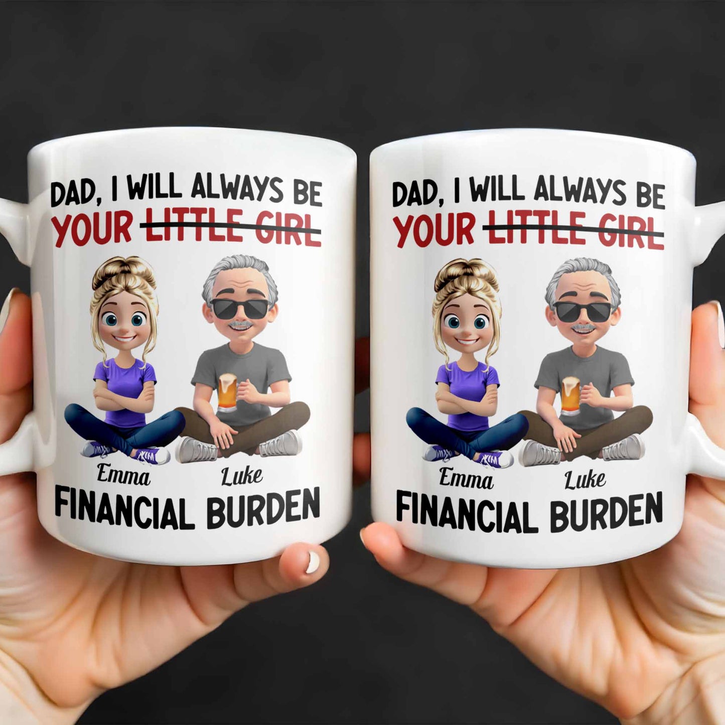Dad, I Will Always Be Your Little Girl, Girl and Dad Sitting