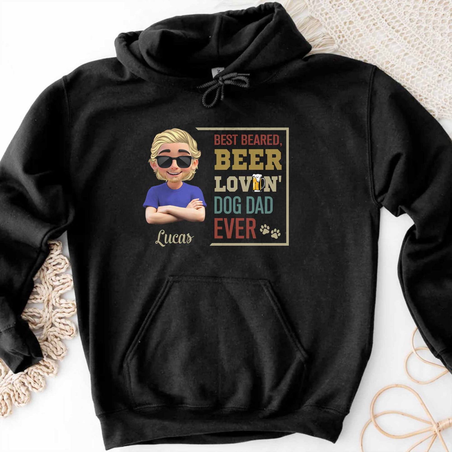 Best Bearded, Beer Lovin' Dog Dad Ever, Beard and Dog Paws