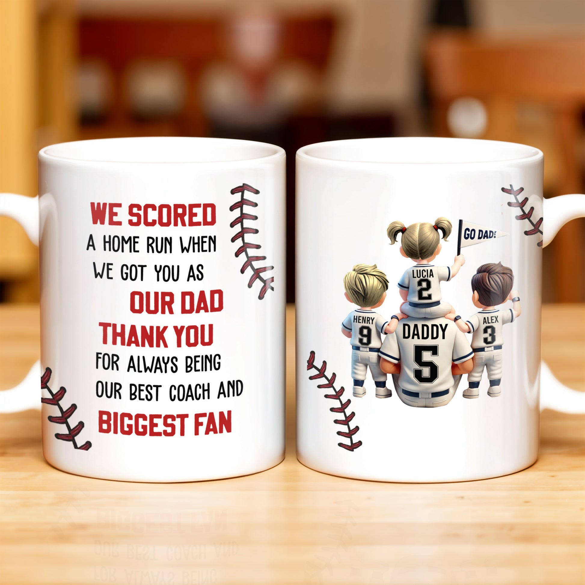 We Scored A Home Run When We Got You As Our Dad, Baseball Stitches And Uniforms