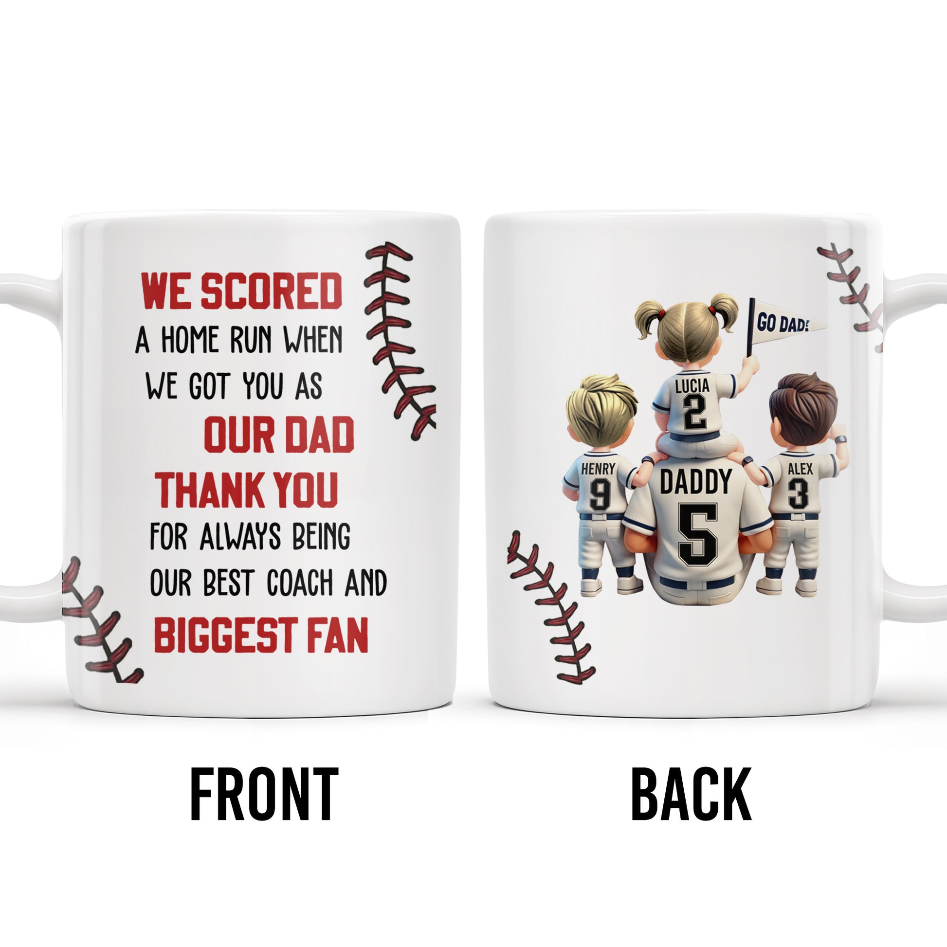 We Scored A Home Run When We Got You As Our Dad, Baseball Stitches And Uniforms