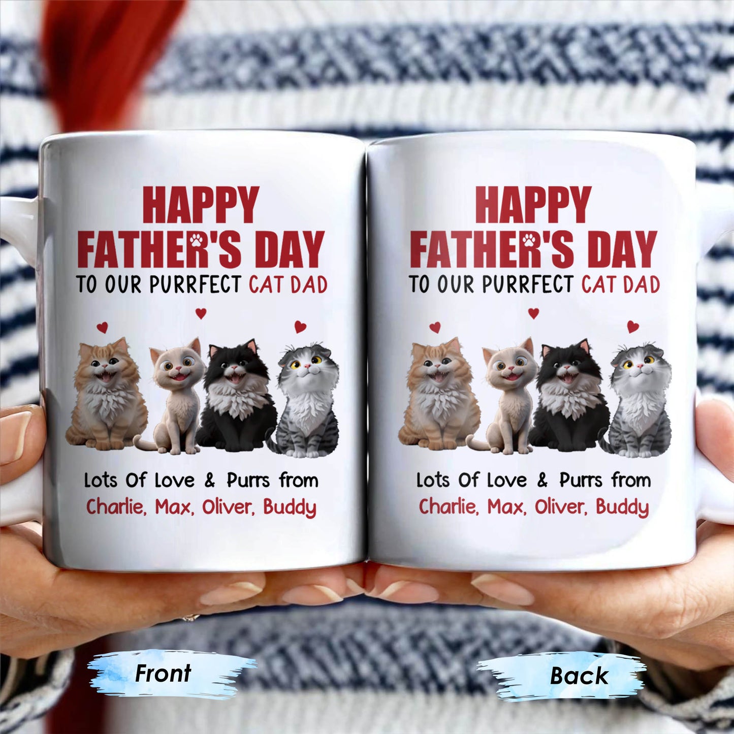 Happy Father's Day To Our Purrfect Cat Dad, Cats And Hearts