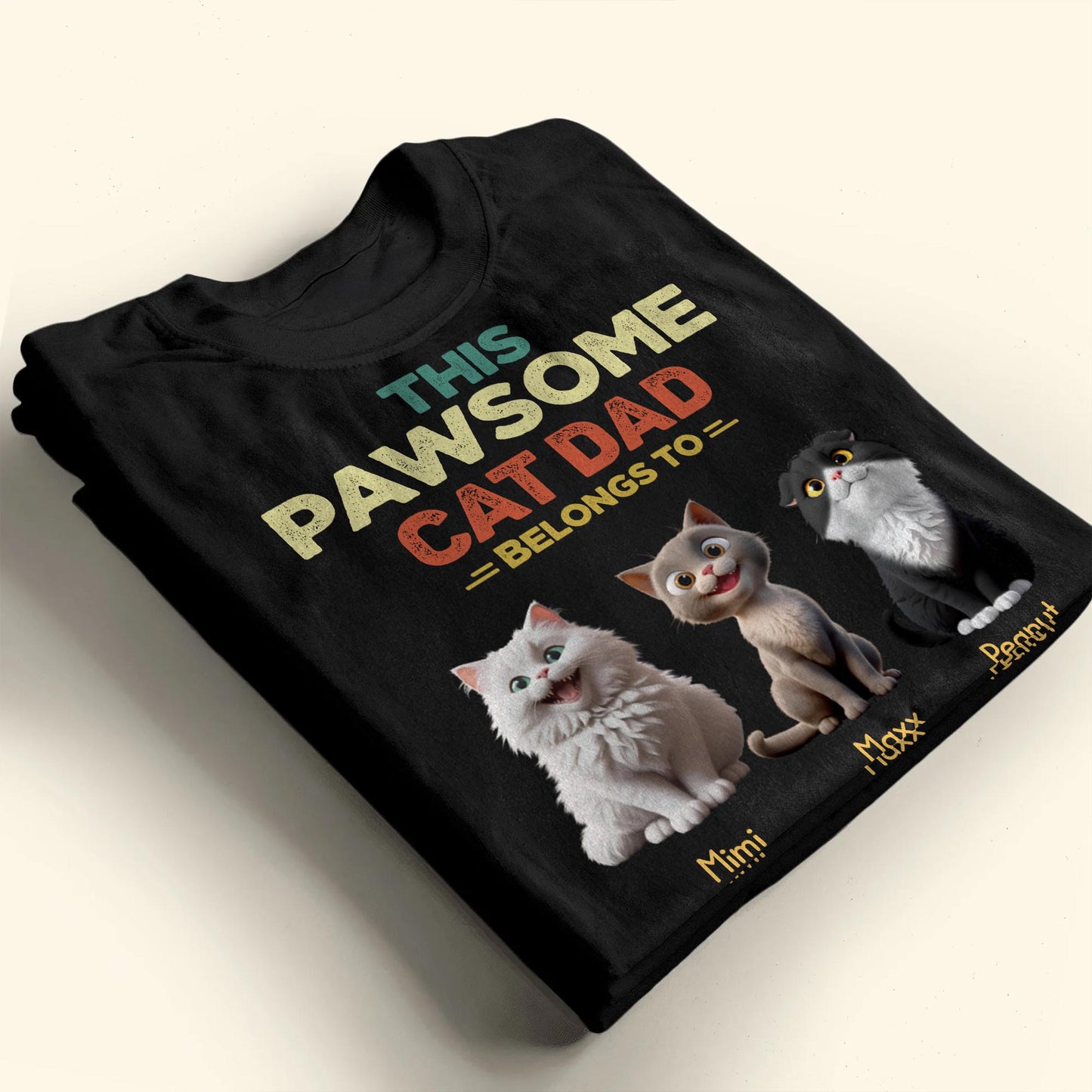 This Pawsome Cat Dad Belong To, Cats And Text - Personalized Custom Unisex T-shirt, Hoodie - DAD142_BBAS