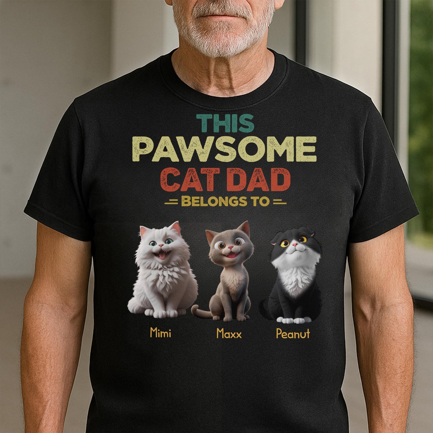 This Pawsome Cat Dad Belong To, Cats And Text - Personalized Custom Unisex T-shirt, Hoodie - DAD142_BBAS
