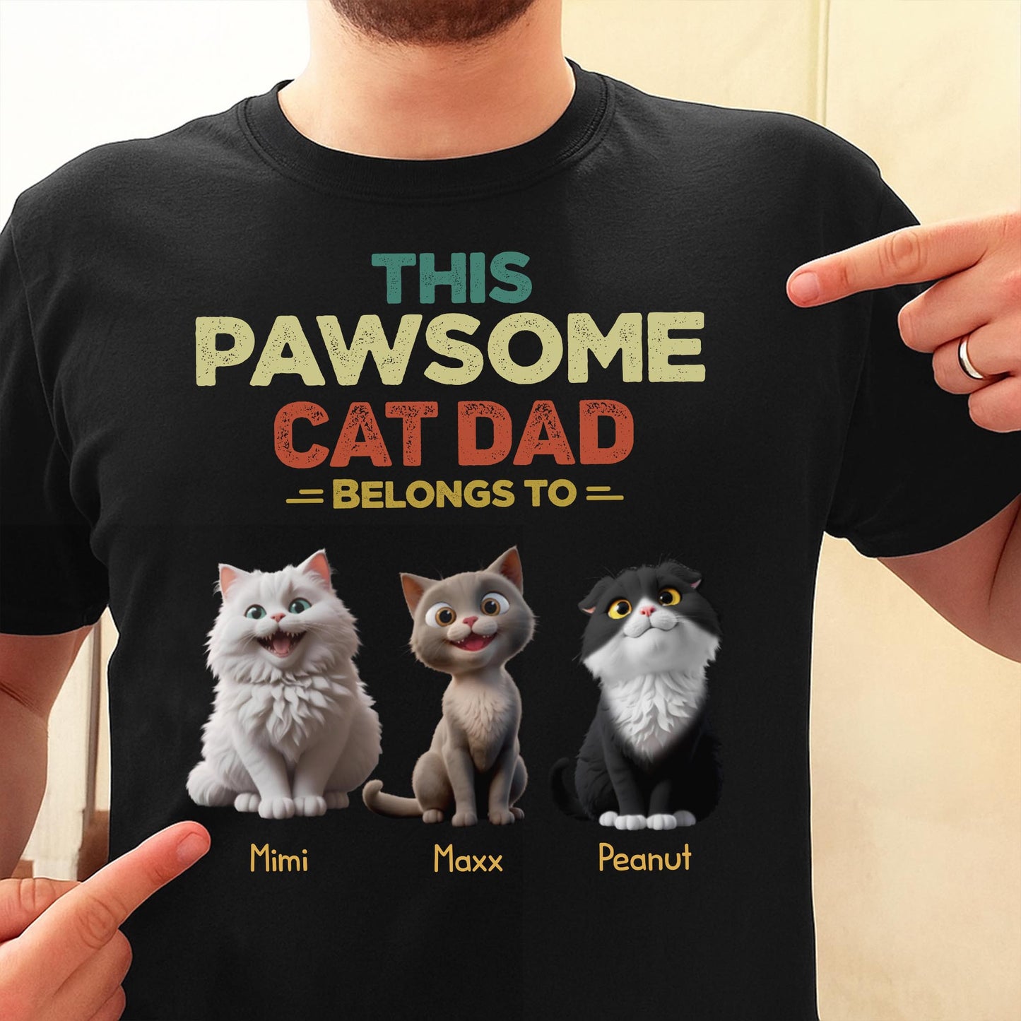 This Pawsome Cat Dad Belong To, Cats And Text - Personalized Custom Unisex T-shirt, Hoodie - DAD142_BBAS