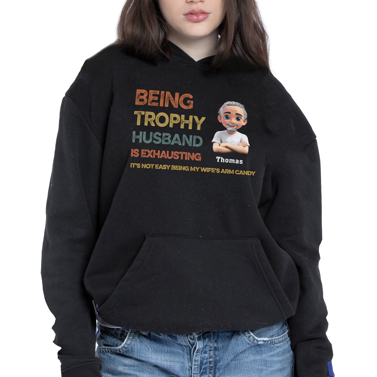 Being Trophy Husband Is Exhausting, Text And Cartoon Avatar