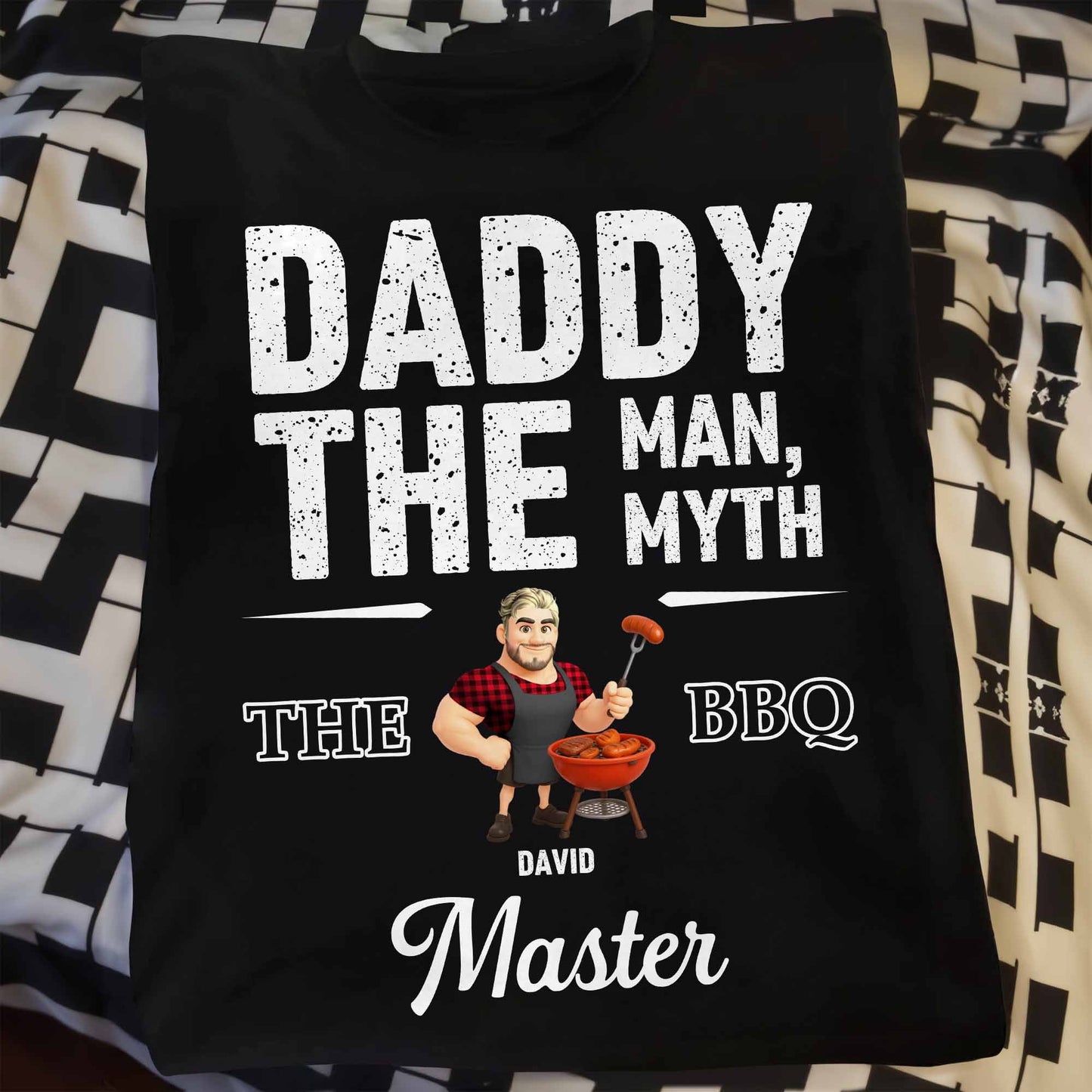 Daddy The Man, The Myth, The BBQ Master, Grill and Dad Cartoon