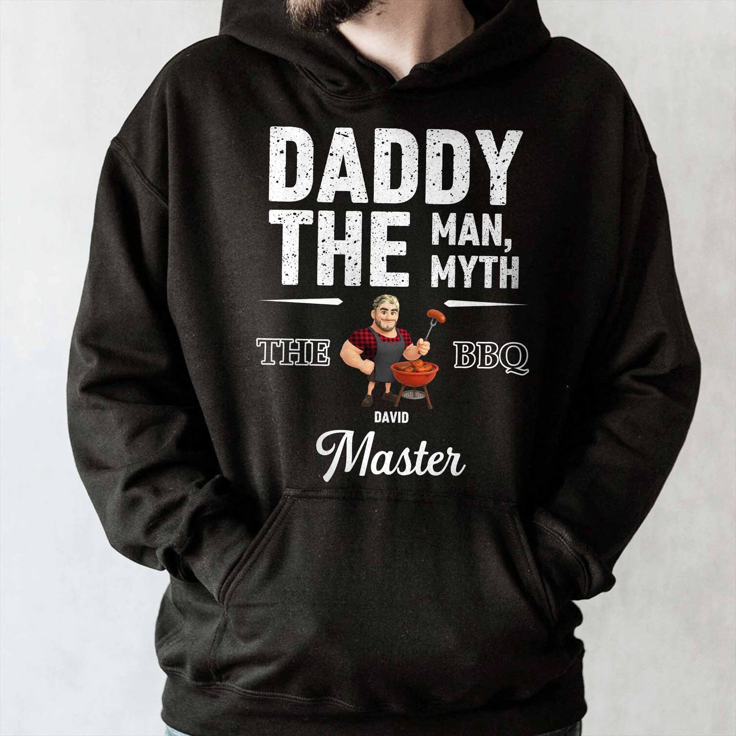 Daddy The Man, The Myth, The BBQ Master, Grill and Dad Cartoon