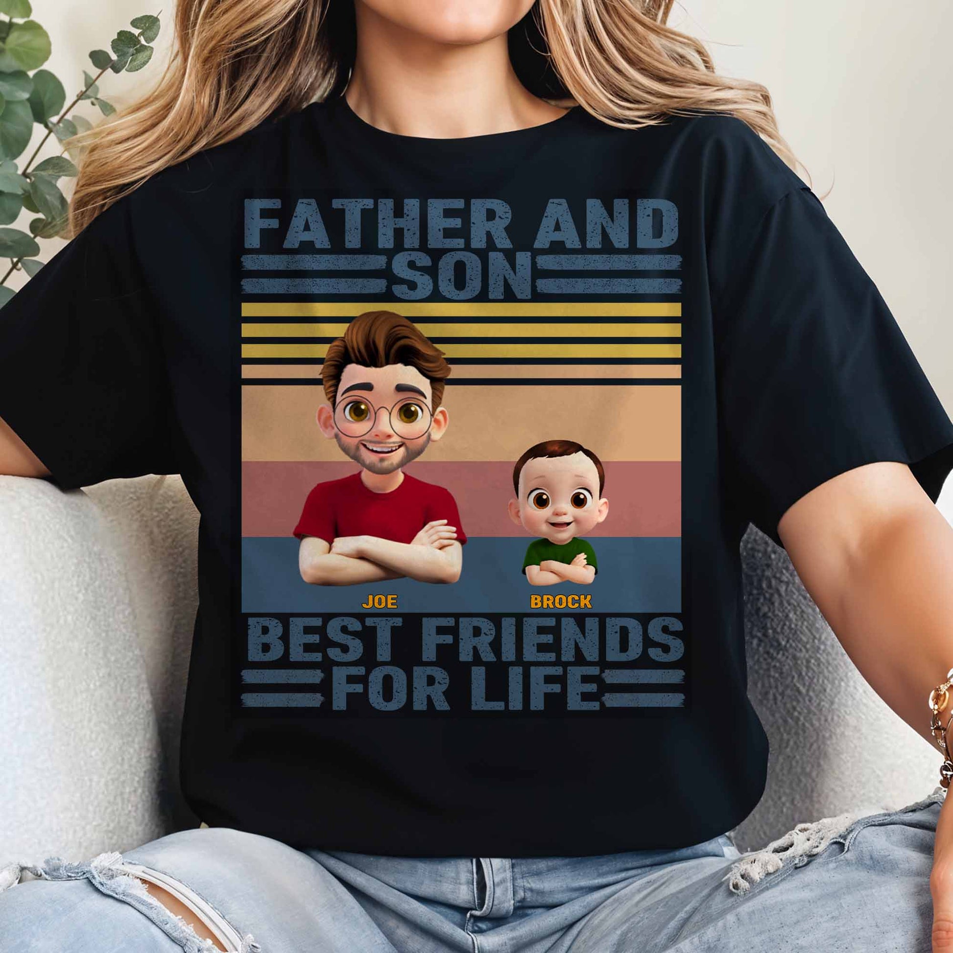 Father And Son Best Friends For Life, Cartoony Characters