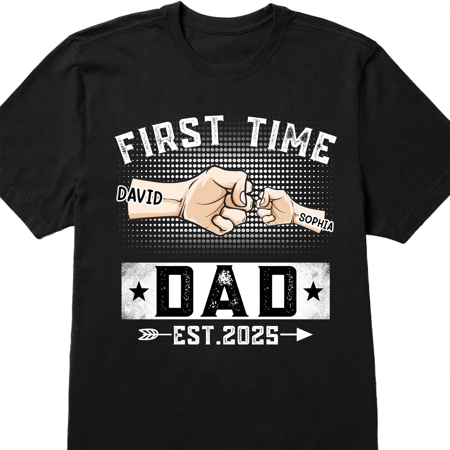 First Time Dad Est. 2025, Handshake and Star