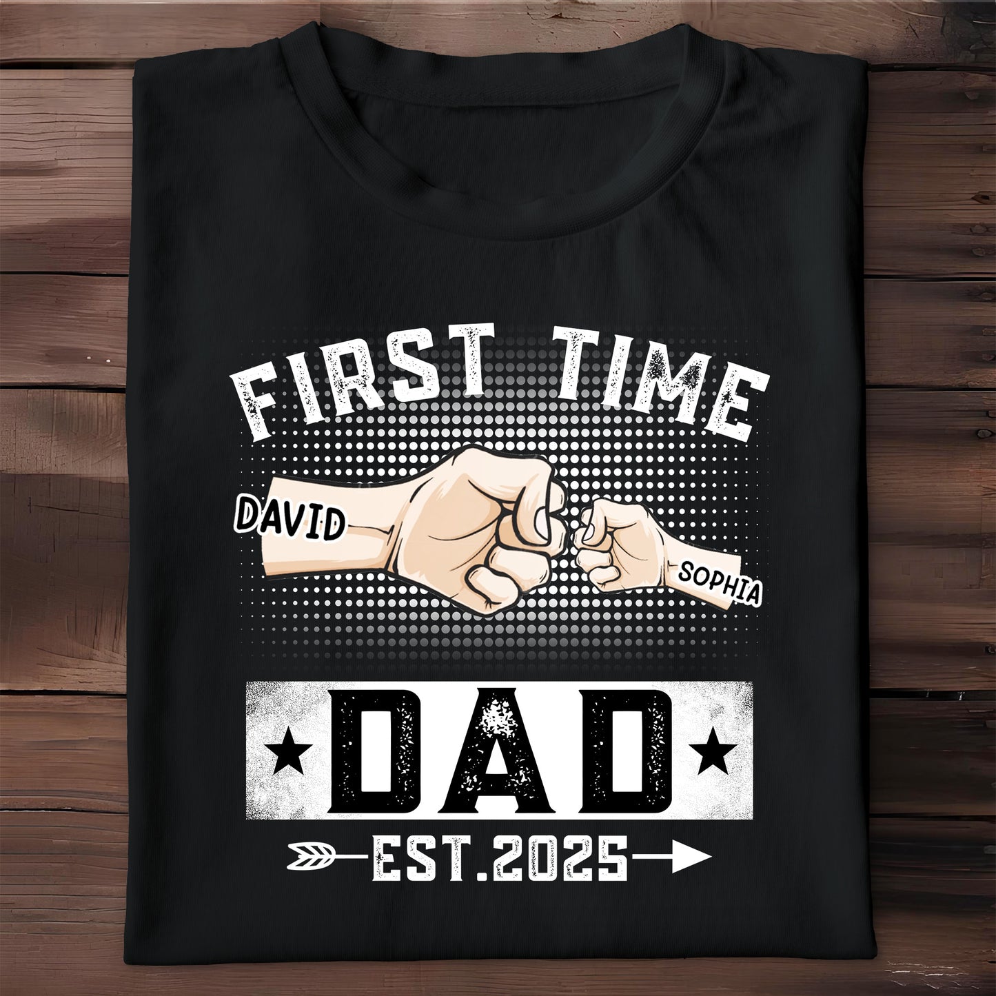 First Time Dad Est. 2025, Handshake and Star