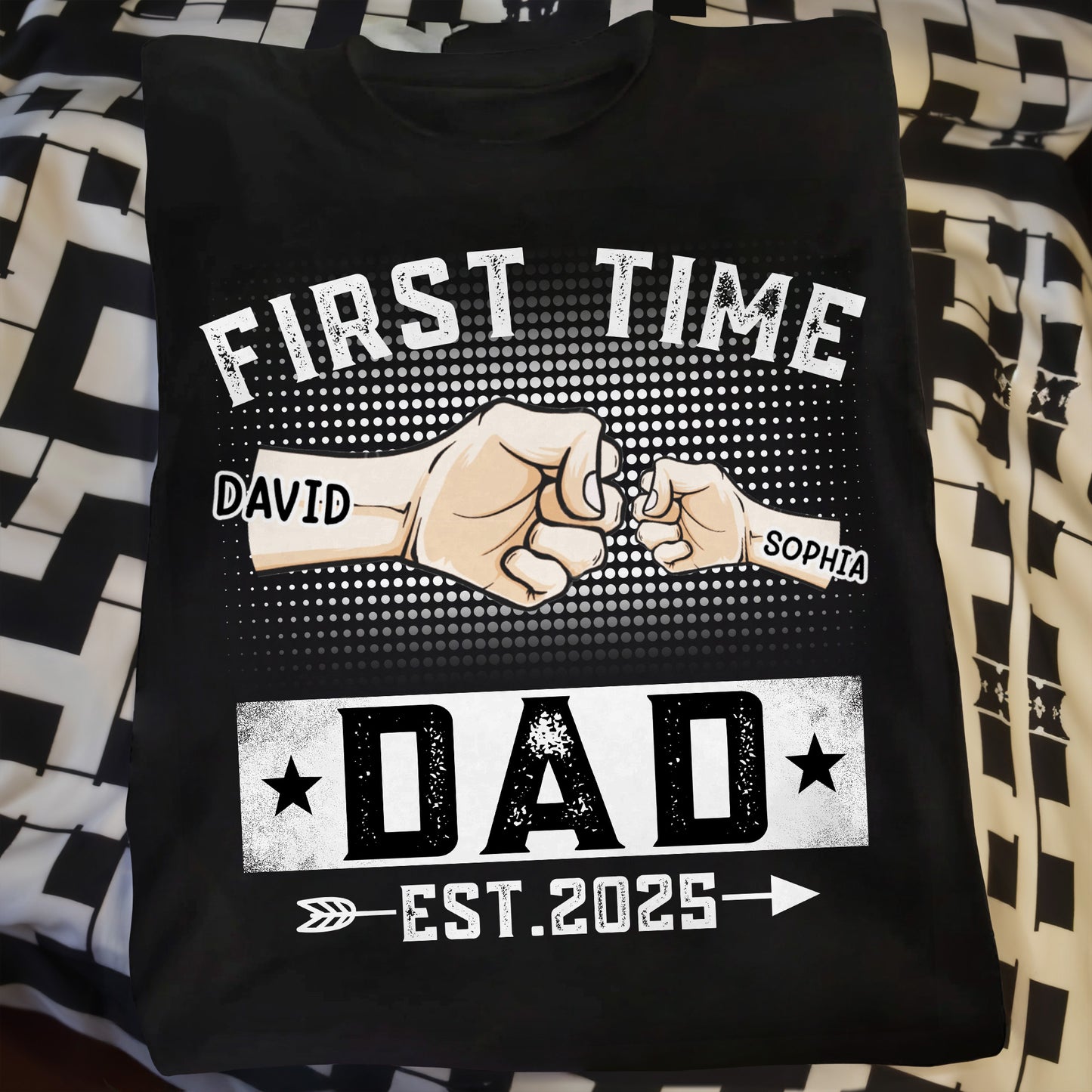 First Time Dad Est. 2025, Handshake and Star