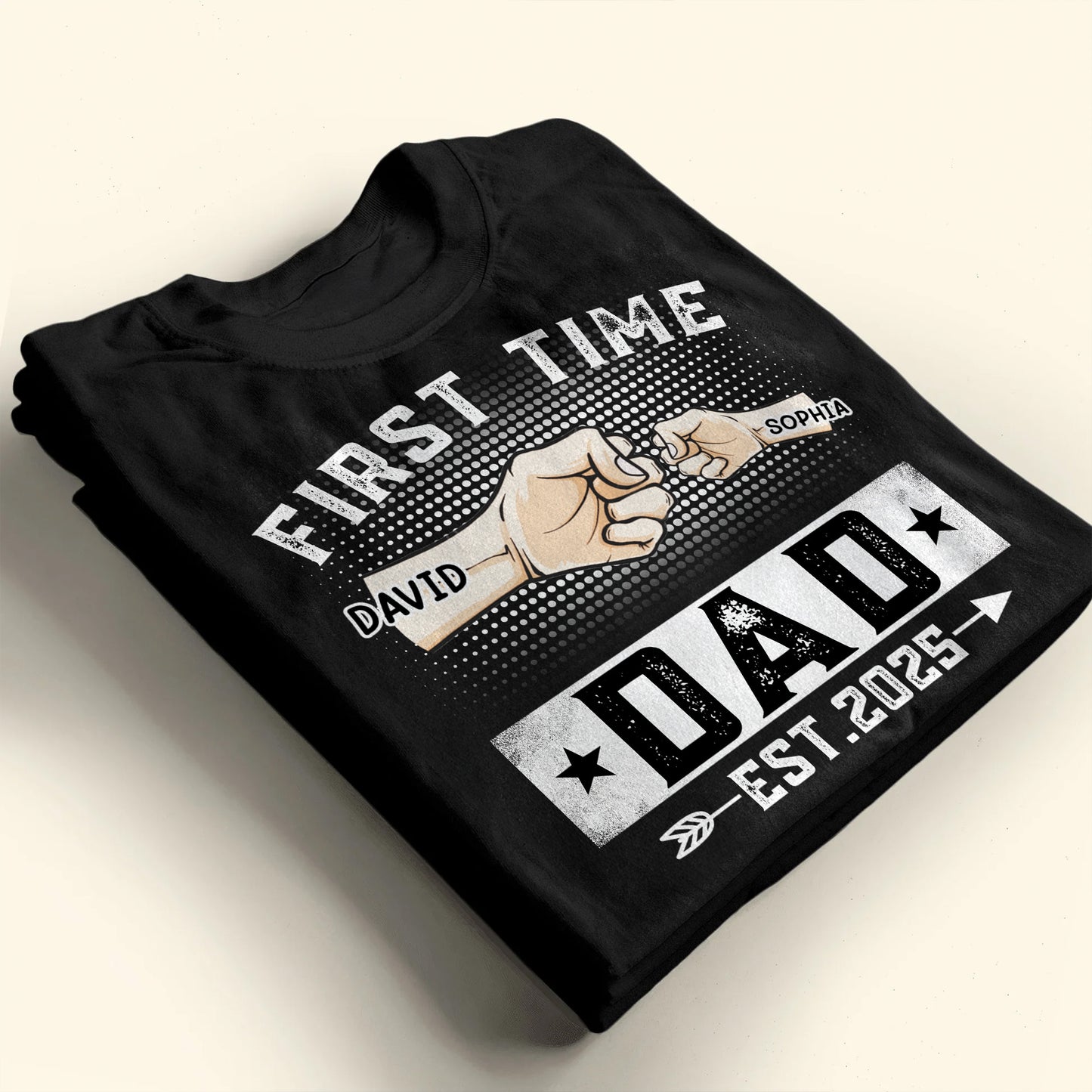 First Time Dad Est. 2025, Handshake and Star