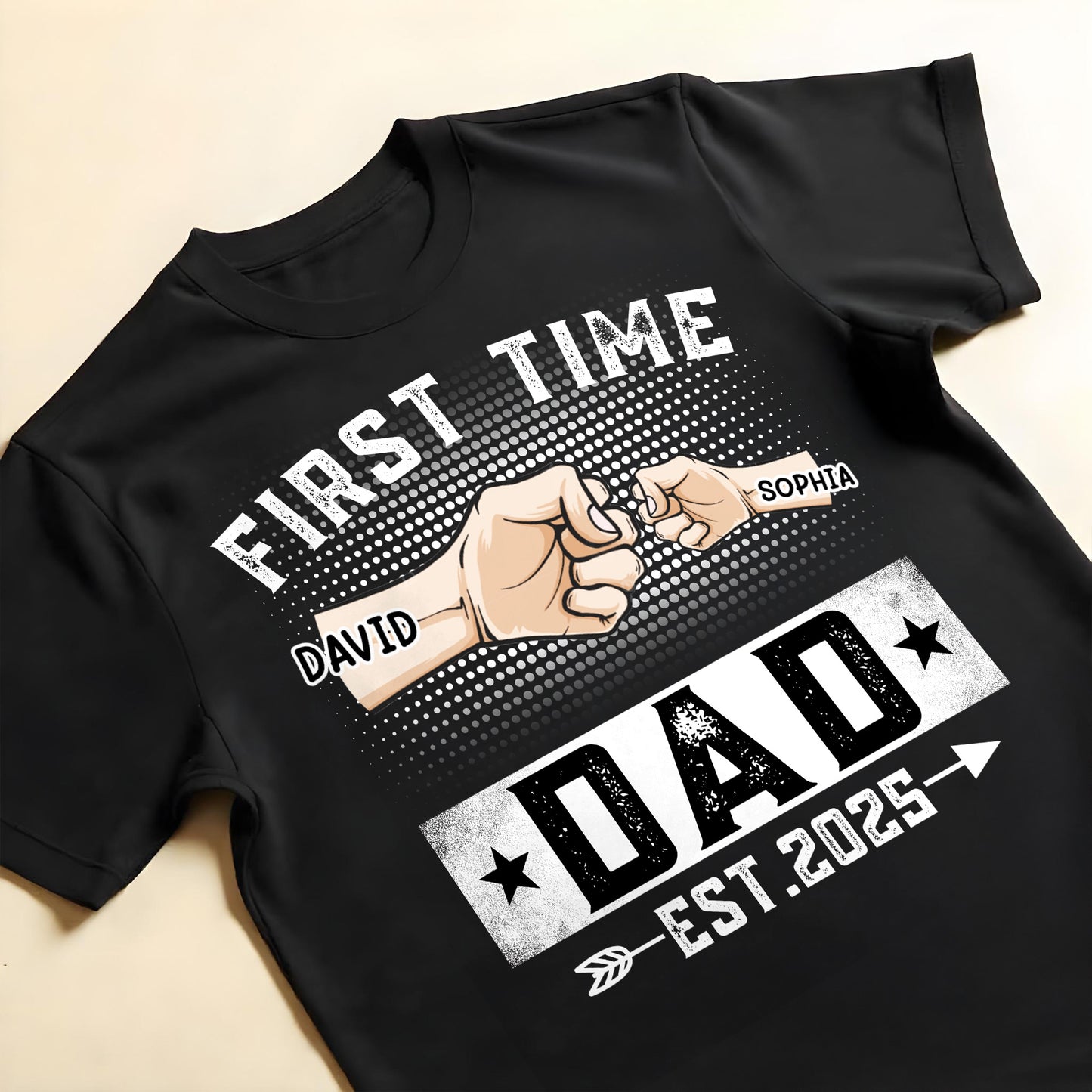 First Time Dad Est. 2025, Handshake and Star