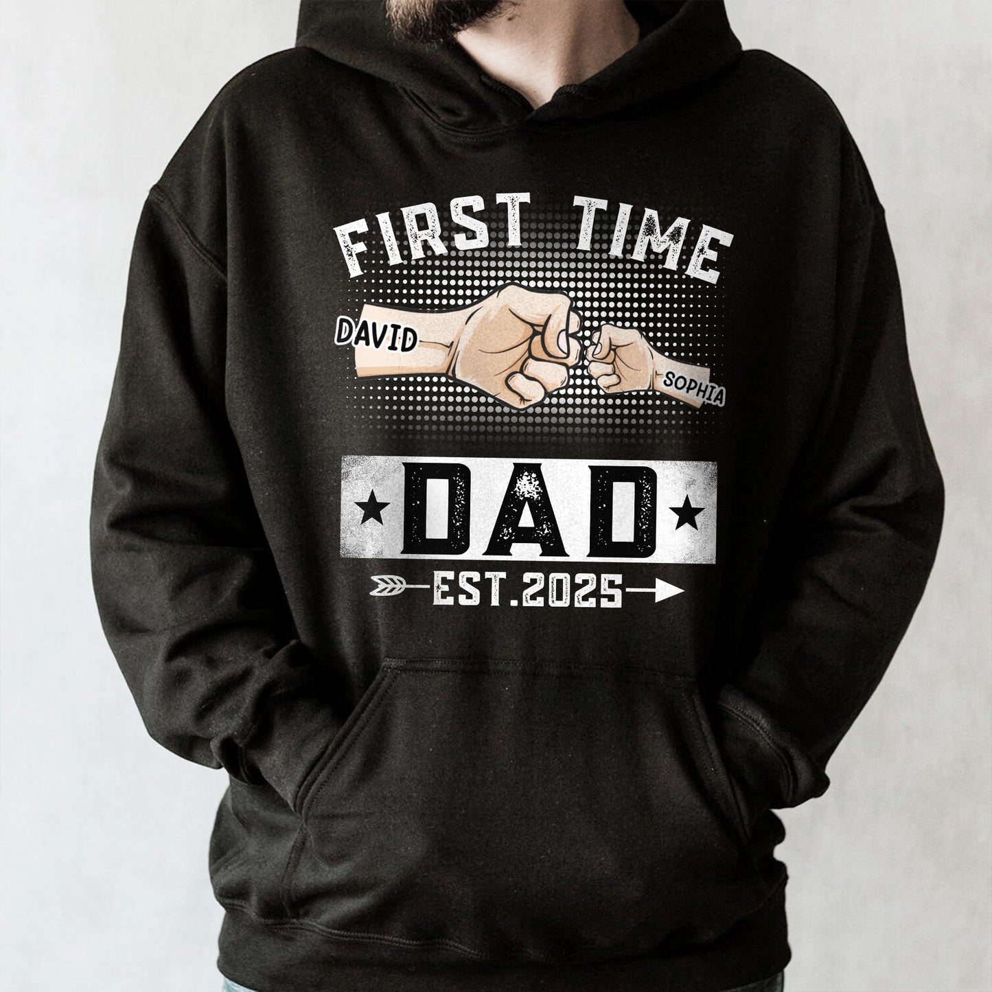 First Time Dad Est. 2025, Handshake and Star
