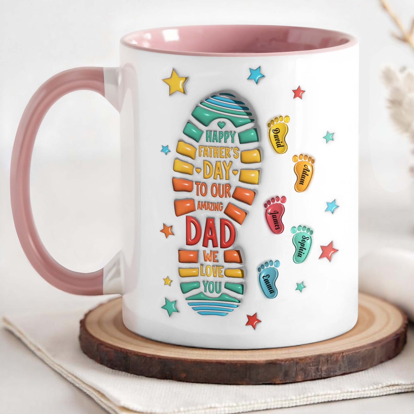 Happy Father's Day To Our Amazing Dad We Love You, Footprints and Stars
