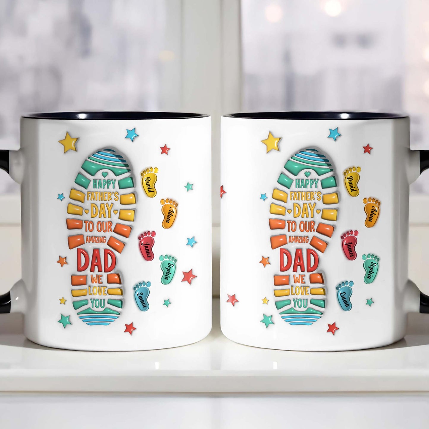 Happy Father's Day To Our Amazing Dad We Love You, Footprints and Stars