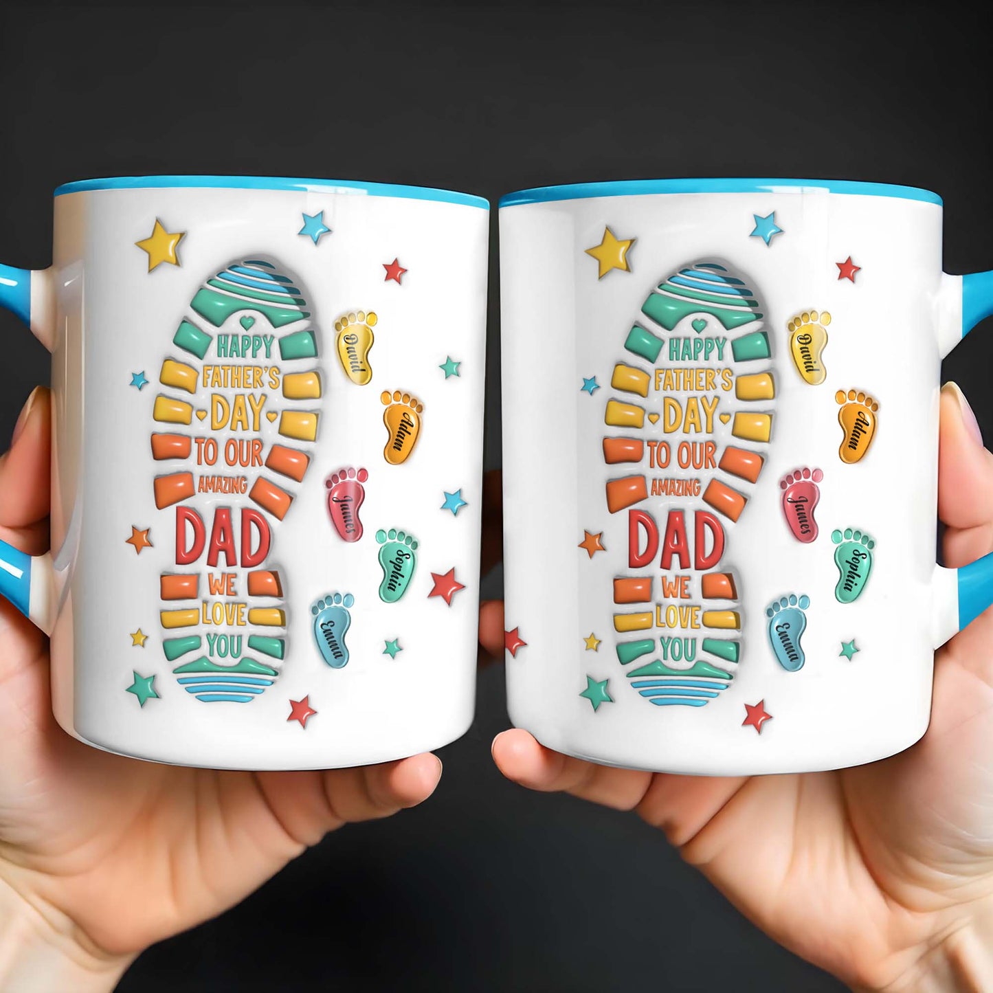 Happy Father's Day To Our Amazing Dad We Love You, Footprints and Stars