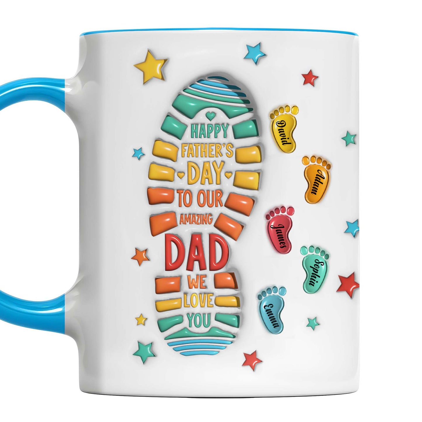 Happy Father's Day To Our Amazing Dad We Love You, Footprints and Stars