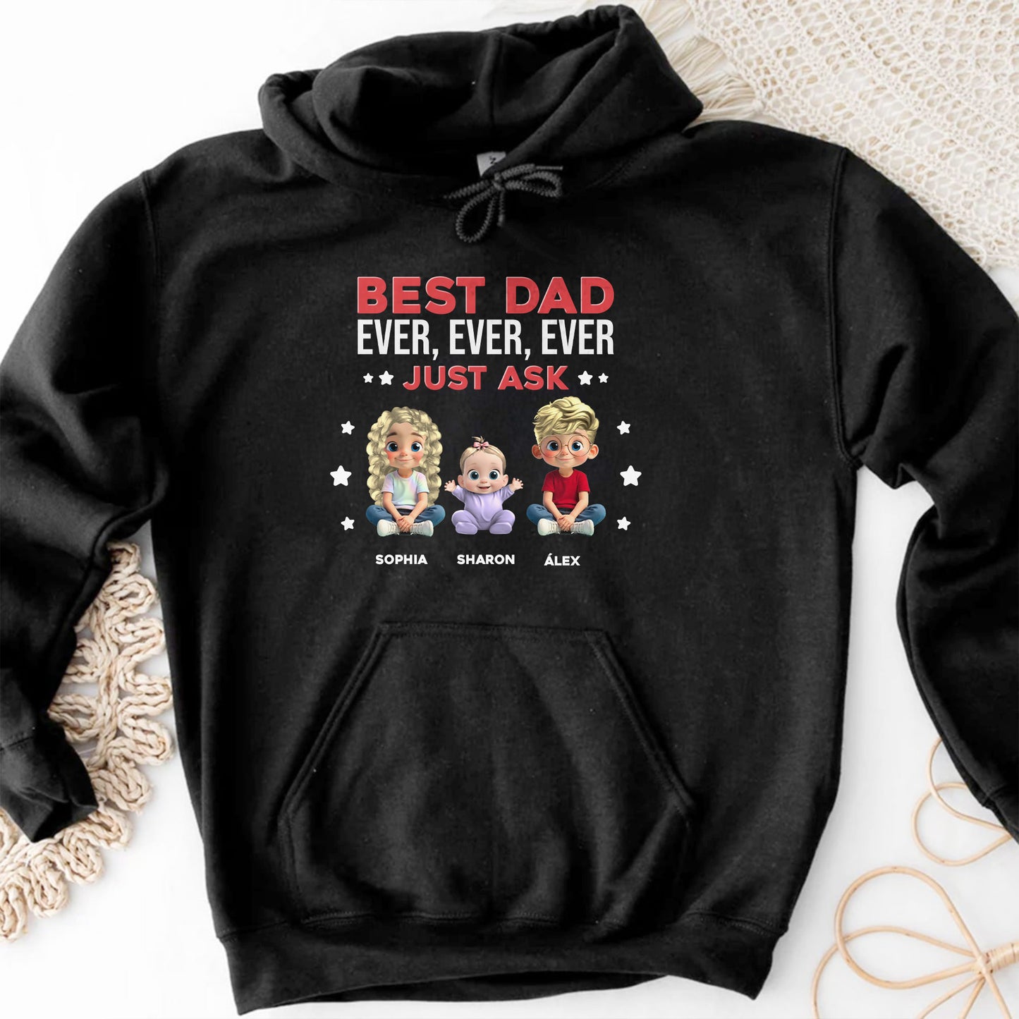 Best Dad Ever, Ever, Ever Just Ask, Cartoon Children And Stars